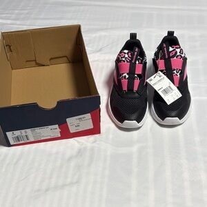 Reebok Kids' Black and Pink Sneakers